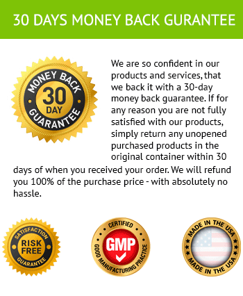 30 days money back guarantee, GMP certified, Made in the USA