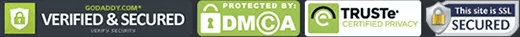 GoDaddy Verified & Secured, DMCA Protected, TRUSTe Certified, SSL Secured